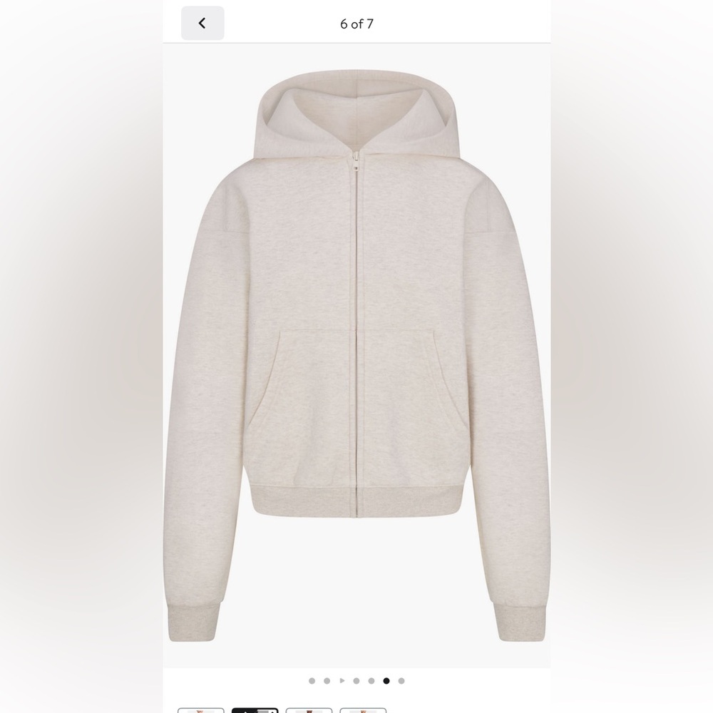 SKIMS Cotton Blend Classic Fleece Zip Up